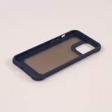 Coque iPhone 13 - Cover Military Élite avec dos en carbone semi-transparent - Bleu foncé