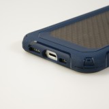 iPhone 13 Case Hülle - Military Elite kompakt Cover mit semi-transparentem Carbon Rücken - Dunkelblau