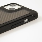 Coque iPhone 13 - Cover Military Élite avec dos en carbone semi-transparent - Noir