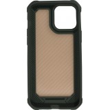 iPhone 13 Case Hülle - Military Elite kompakt Cover mit semi-transparentem Carbon Rücken - Schwarz