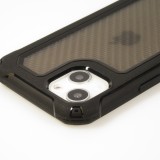 Coque iPhone 13 - Cover Military Élite avec dos en carbone semi-transparent - Noir