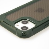 iPhone 13 Case Hülle - Military Elite kompakt Cover mit semi-transparentem Carbon Rücken - Dunkelgrün