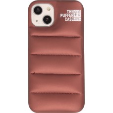 iPhone 13 Case Hülle - 3D stylische Daunenjacke Design mit Ziernaht - Braun