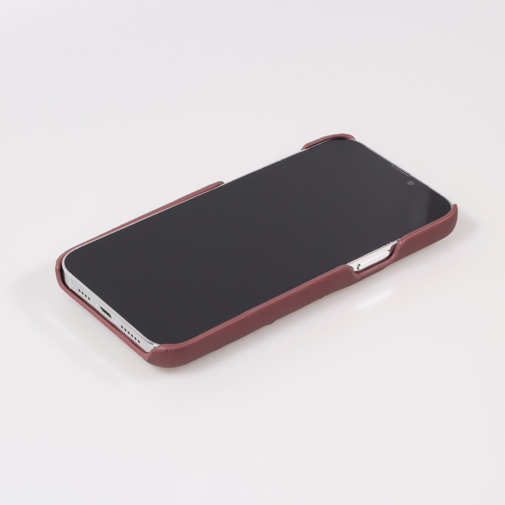 iPhone 13 Case Hülle - 3D stylische Daunenjacke Design mit Ziernaht - Braun