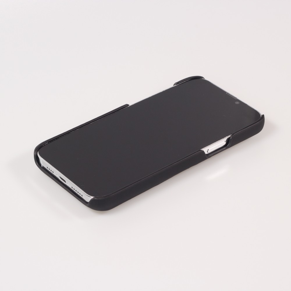 Coque iPhone 13 - Design 3D stylé de doudoune avec couture décorative - Noir