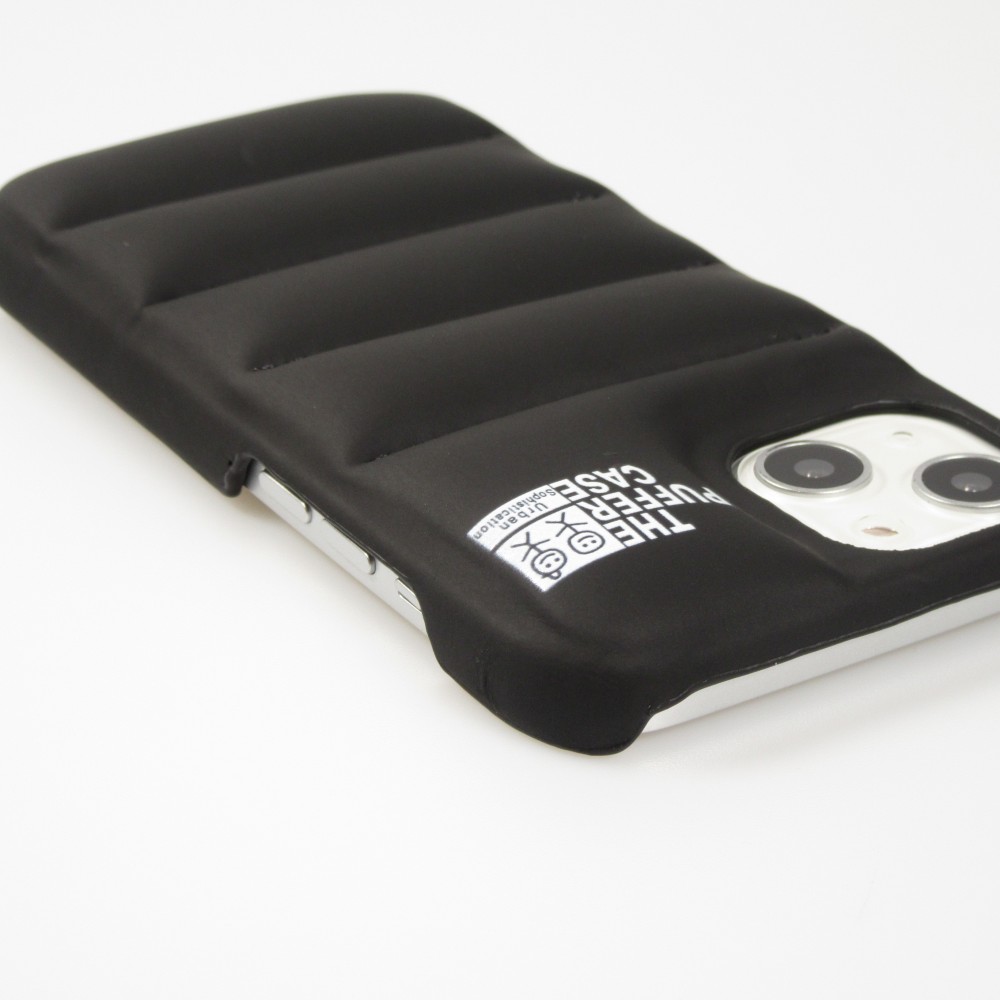 Coque iPhone 13 - Design 3D stylé de doudoune avec couture décorative - Noir