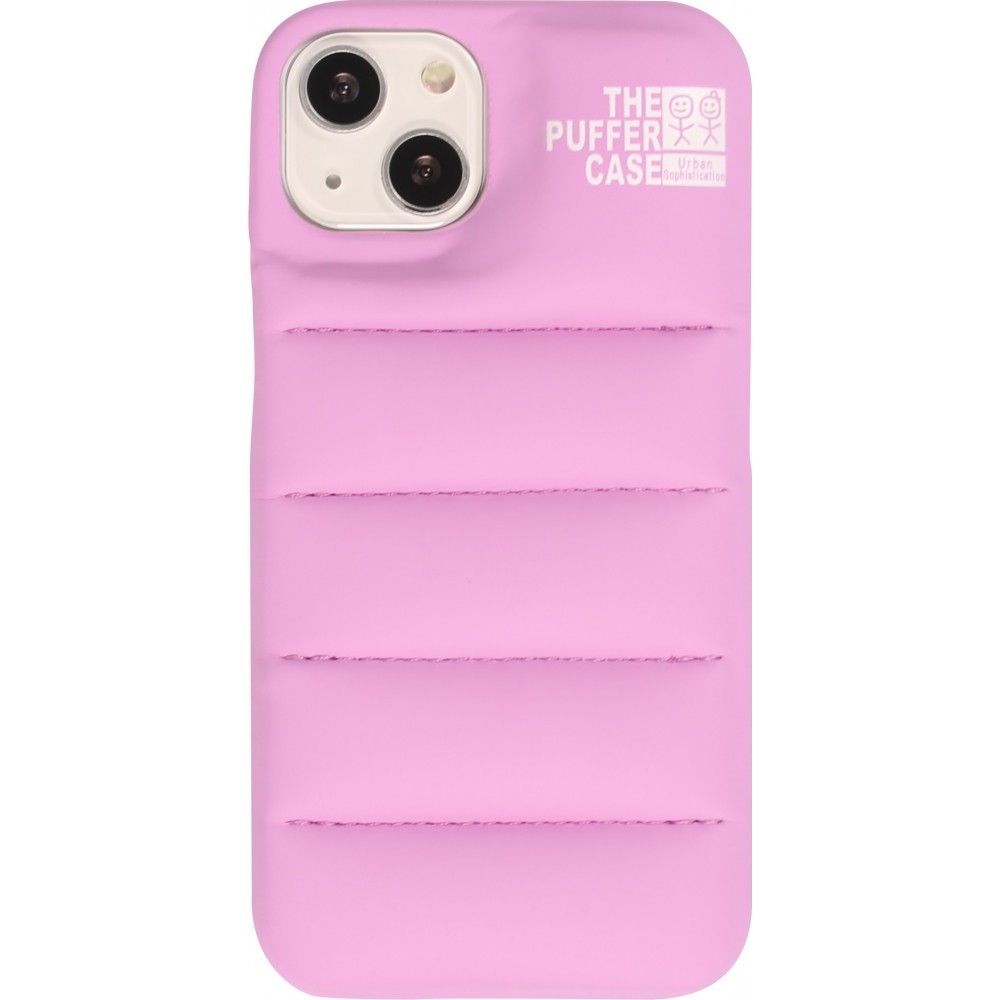 Coque iPhone 13 - Design 3D stylé de doudoune avec couture décorative - Rose