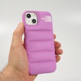 iPhone 13 Case Hülle - 3D stylische Daunenjacke Design mit Ziernaht - Rosa