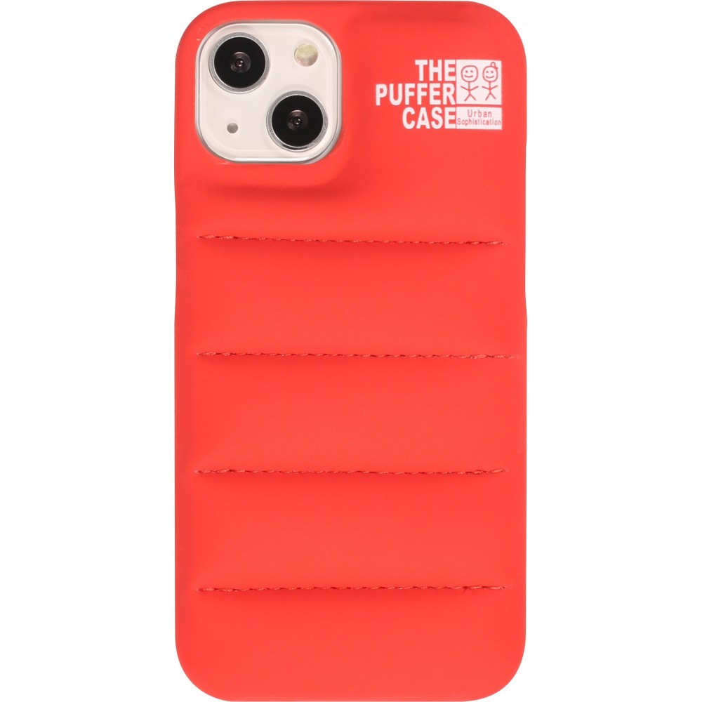 Coque iPhone 13 - Design 3D stylé de doudoune avec couture décorative - Rouge