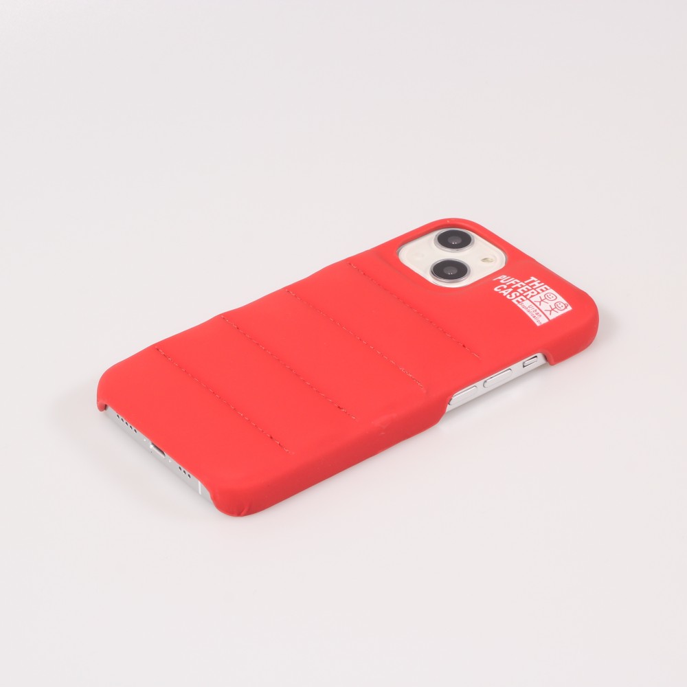 iPhone 13 Case Hülle - 3D stylische Daunenjacke Design mit Ziernaht - Rot