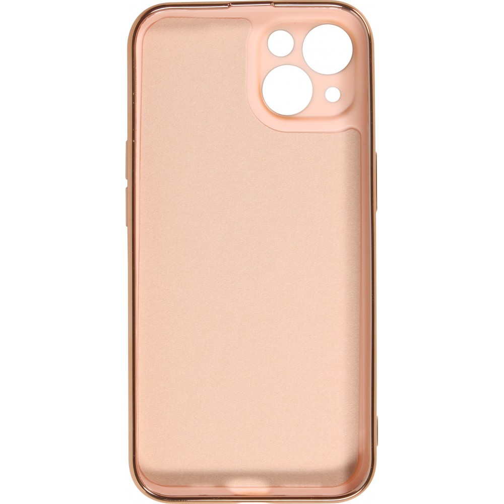 Coque iPhone 13 - Gel Bronze avec anneau - Rose