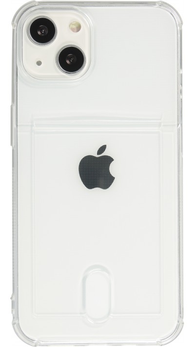 Hülle iPhone 13 - Gummi Bumper Kartenhalter - Transparent