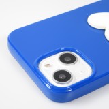 Coque iPhone 13 - Gel Coeur 3D relief - Bleu