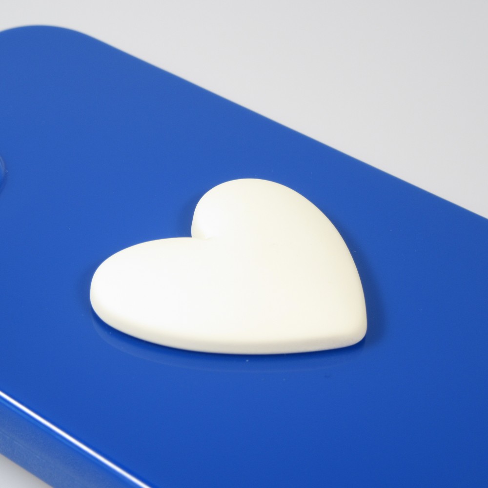 Coque iPhone 13 - Gel Coeur 3D relief - Bleu