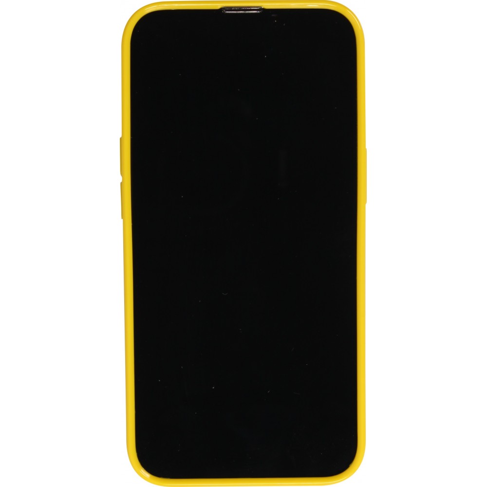 Coque iPhone 13 - Gel Coeur 3D relief - Jaune