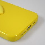 Coque iPhone 13 - Gel Coeur 3D relief - Jaune