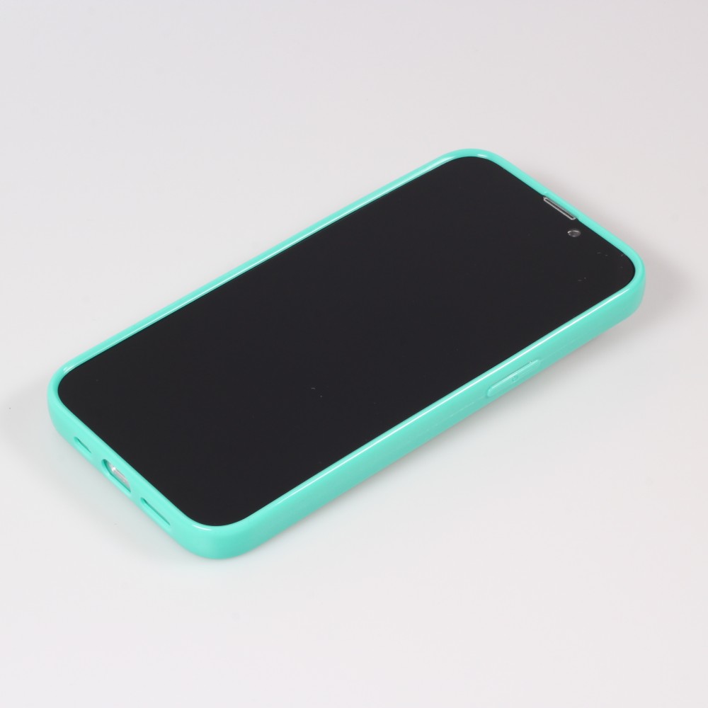 Coque iPhone 13 - Gel Coeur 3D relief - Turquoise