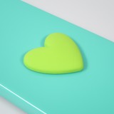 Coque iPhone 13 - Gel Coeur 3D relief - Turquoise