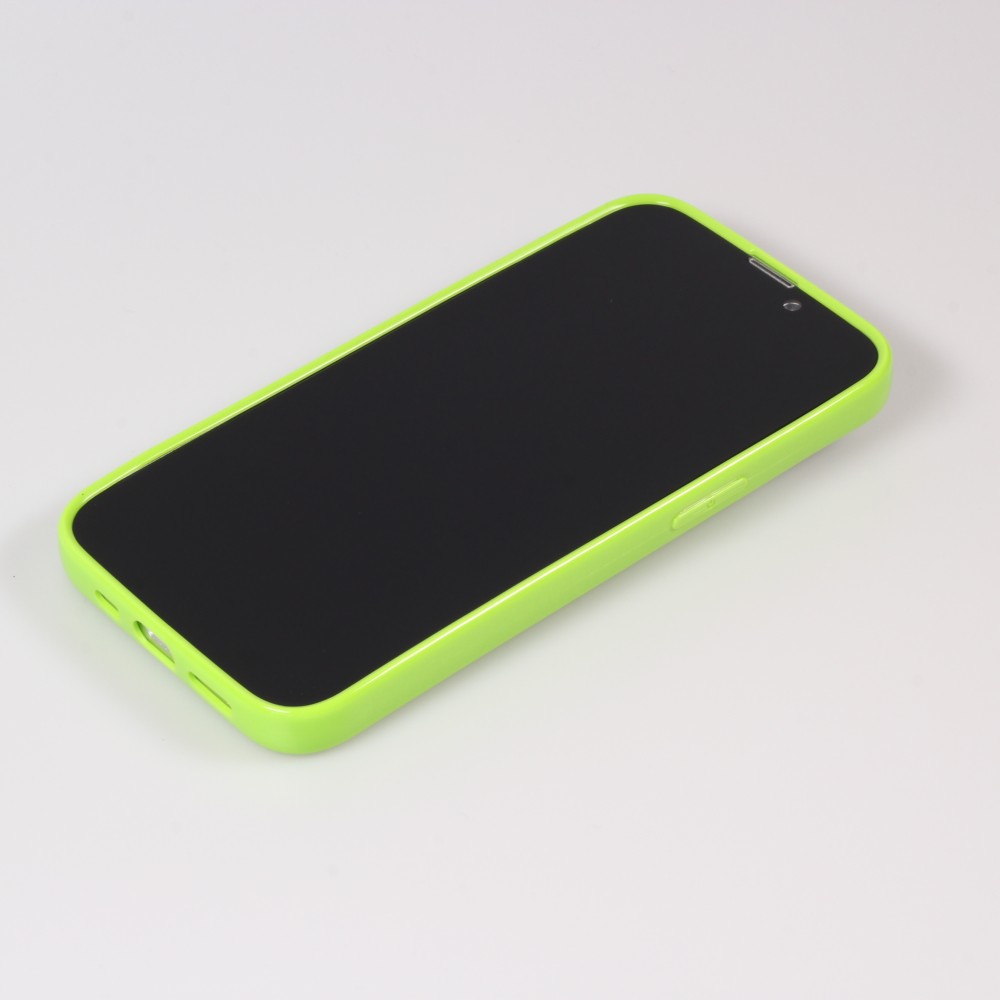 Coque iPhone 13 - Gel Coeur 3D relief - Vert