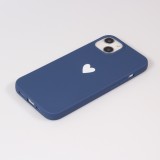 Hülle iPhone 13 - Gummi Herz blau