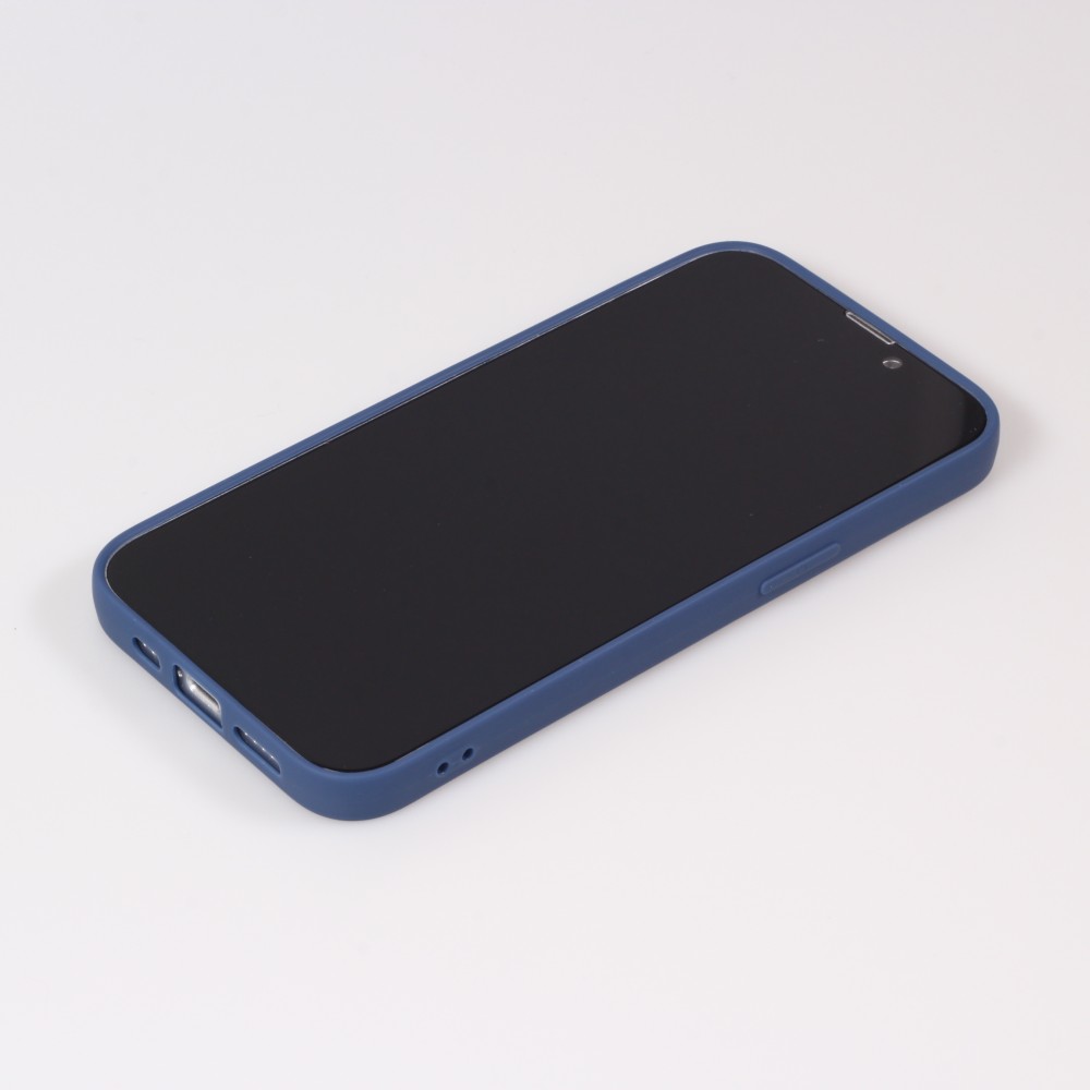 Hülle iPhone 13 - Gummi Herz blau