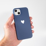 Coque iPhone 13 mini - Gel coeur - Bleu