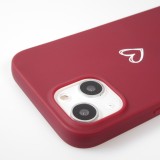 Coque iPhone 13 mini - Gel coeur - Rouge