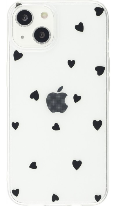 Coque iPhone 13 mini - Gel petit coeur - Noir