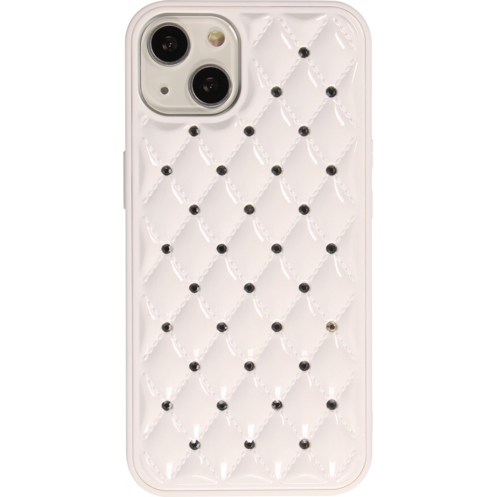 Hülle iPhone 13 - Luxury gewölbt Diamant - Weiss