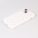 Coque iPhone 13 - Luxury Matelassé diamant - Blanc