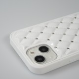 Coque iPhone 13 - Luxury Matelassé diamant - Blanc