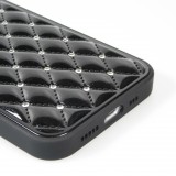 Coque iPhone 13 - Luxury Matelassé diamant - Noir