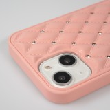 Coque iPhone 13 - Luxury Matelassé diamant - Rose