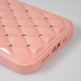 Coque iPhone 13 - Luxury Matelassé diamant - Rose