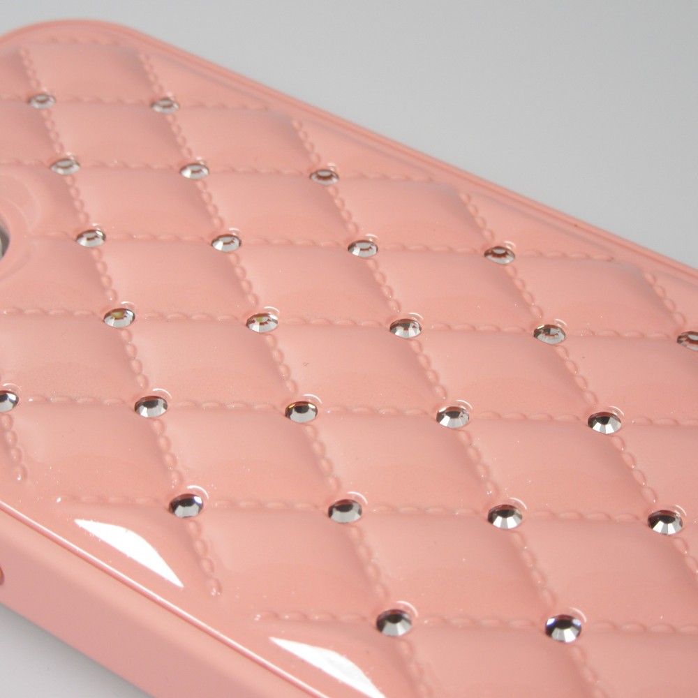 Coque iPhone 13 - Luxury Matelassé diamant - Rose