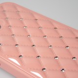 Coque iPhone 13 - Luxury Matelassé diamant - Rose