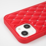 Coque iPhone 13 - Luxury Matelassé diamant - Rouge