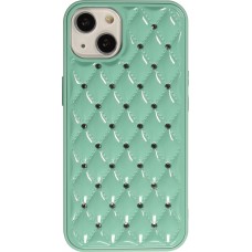 Coque iPhone 13 - Luxury Matelassé diamant - Turquoise