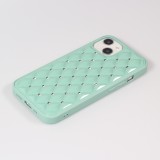 Coque iPhone 13 - Luxury Matelassé diamant - Turquoise