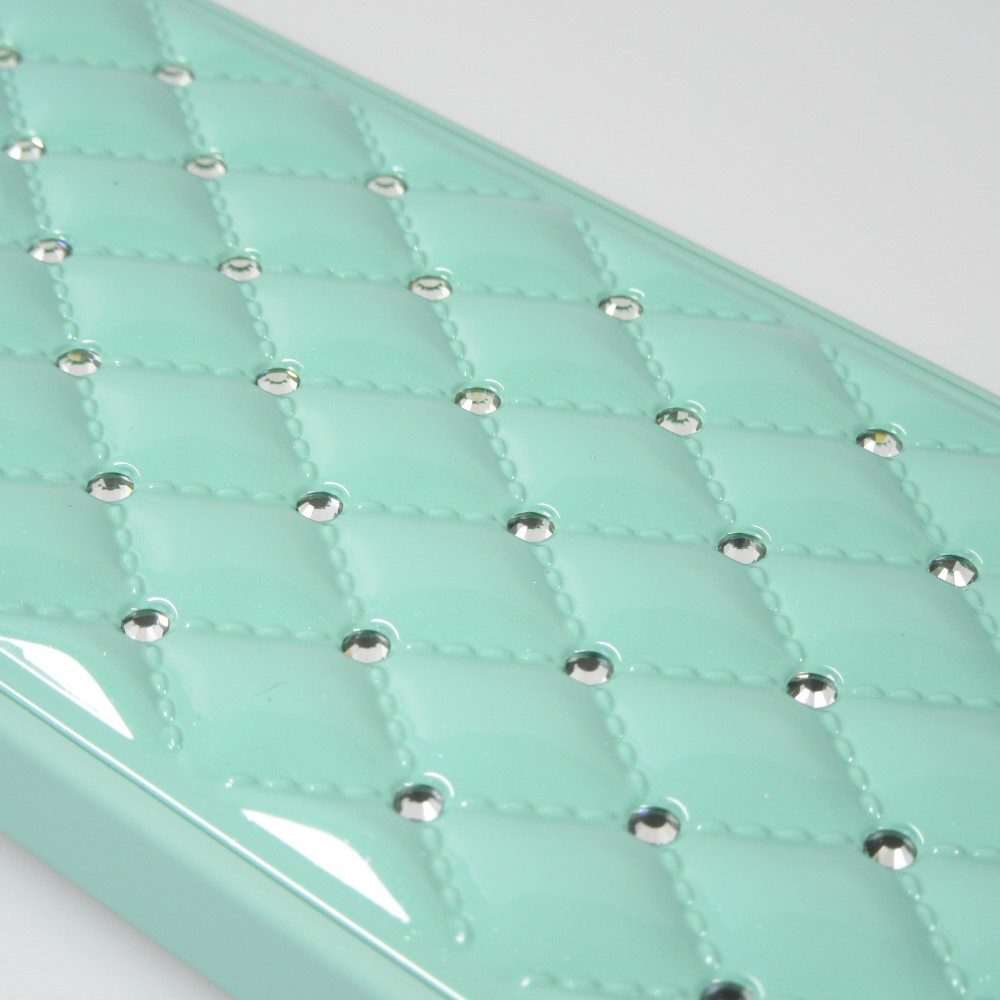 Coque iPhone 13 - Luxury Matelassé diamant - Turquoise