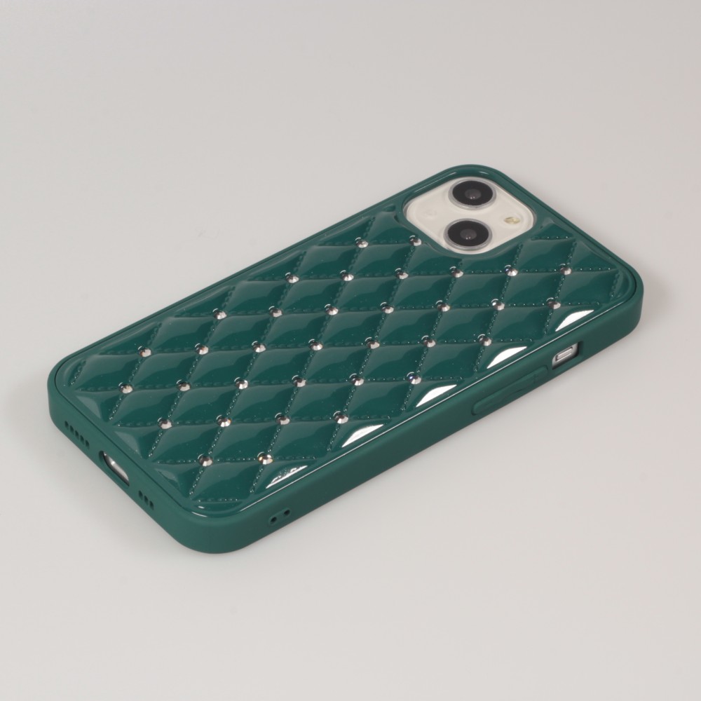 Hülle iPhone 13 - Luxury gewölbt Diamant - Dunkelgrün