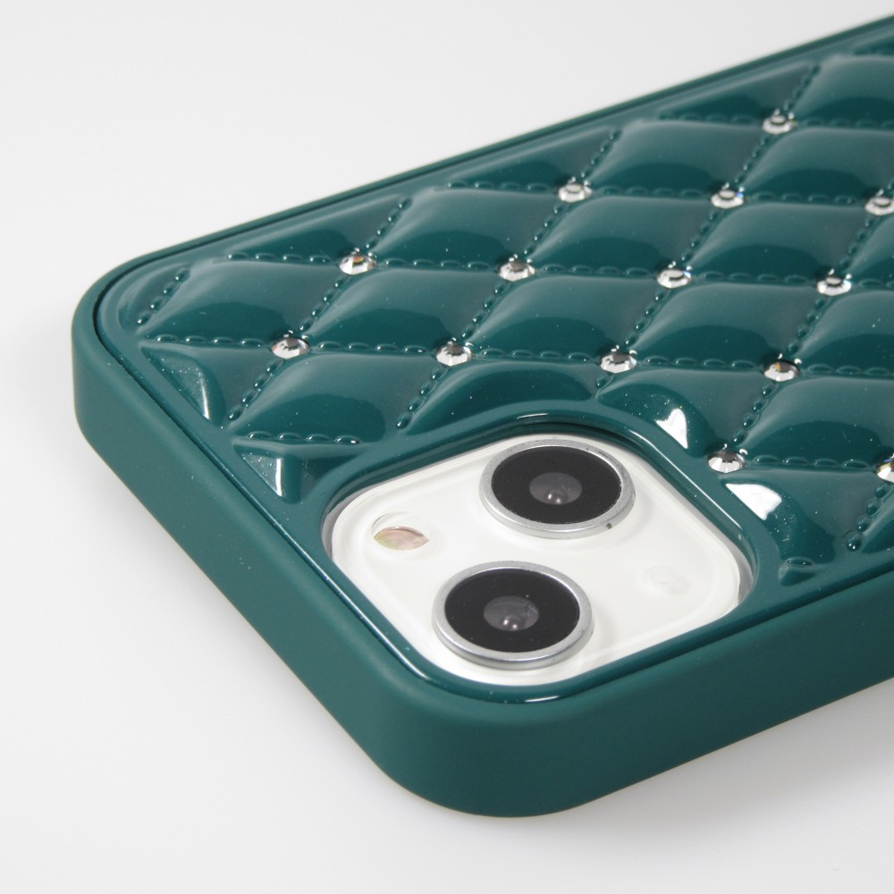 Hülle iPhone 13 - Luxury gewölbt Diamant - Dunkelgrün