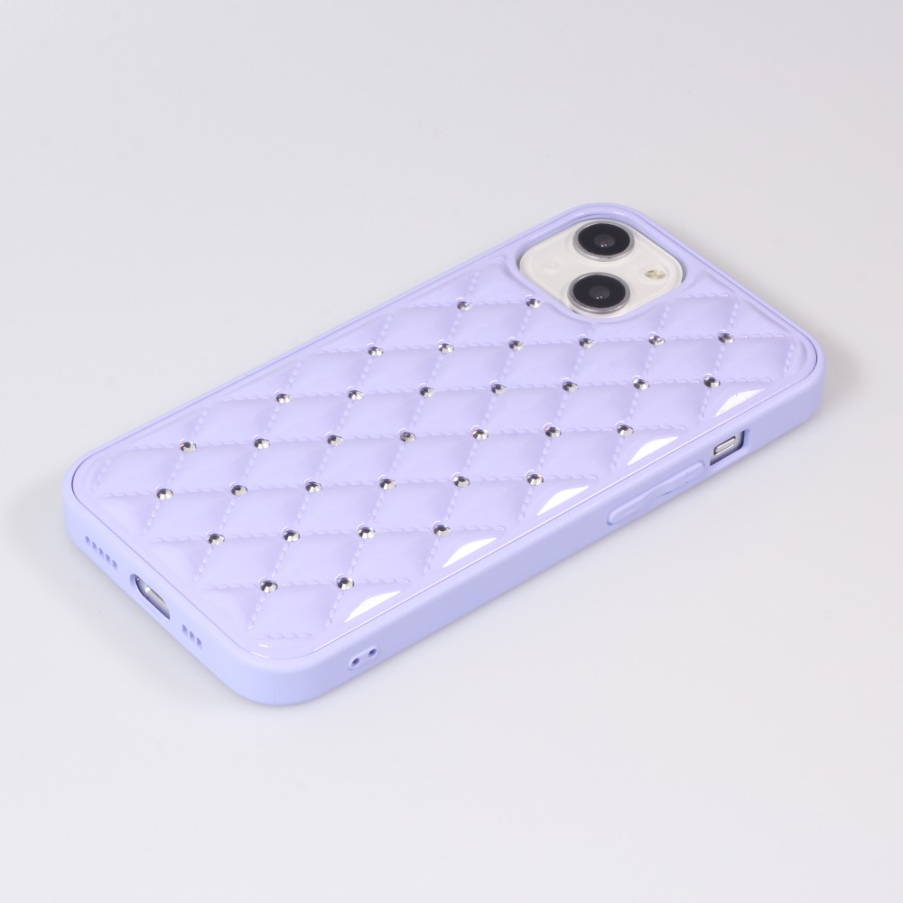 Coque iPhone 13 - Luxury Matelassé diamant - Violet