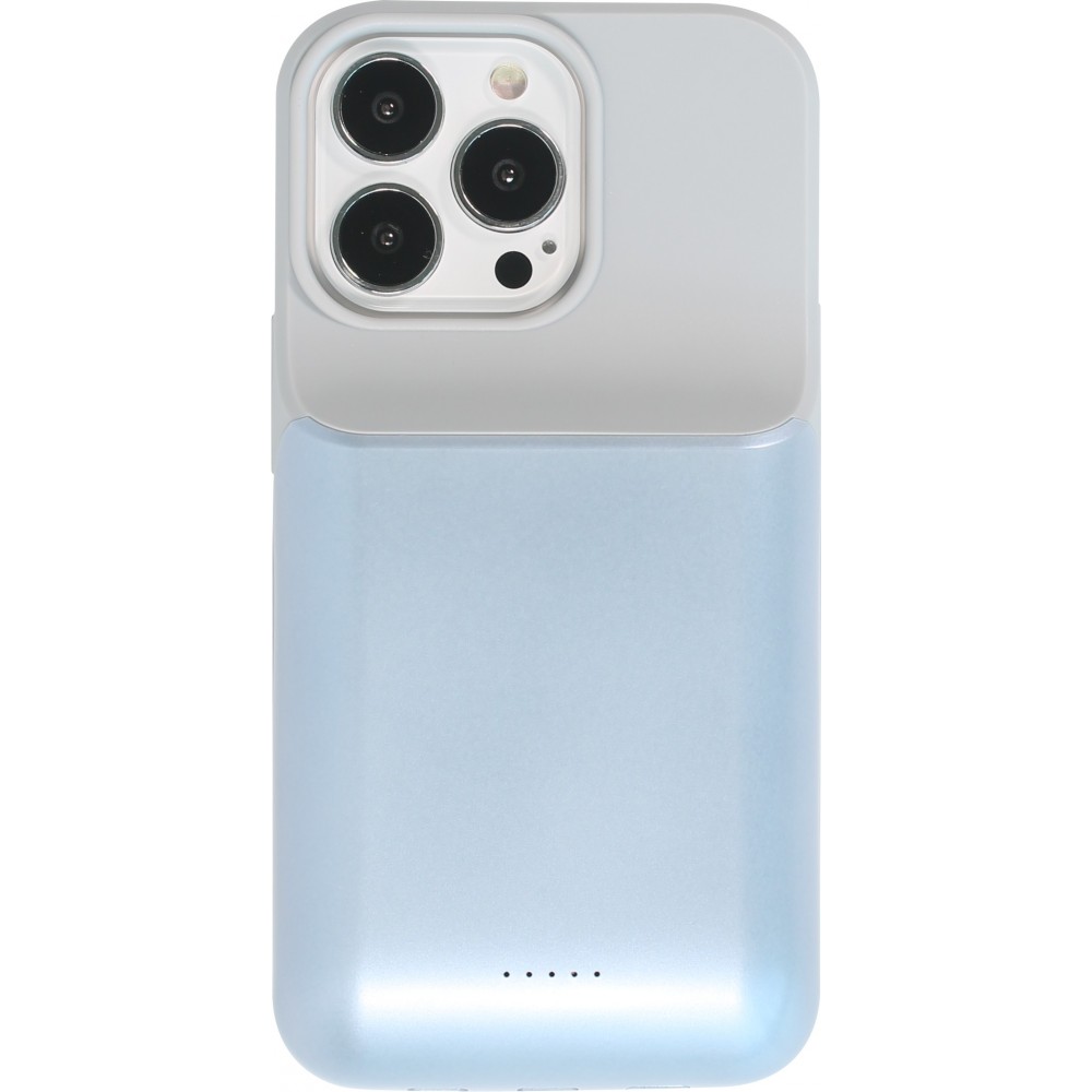 iPhone 13 Pro Case Hülle - 15W wireless Power Externe Batterie charging Cover Fast Charge 8000mAh - Blau