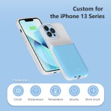 iPhone 13 Pro Max Case Hülle - 15W wireless Power Externe Batterie charging Cover Fast Charge 8000mAh - Blau