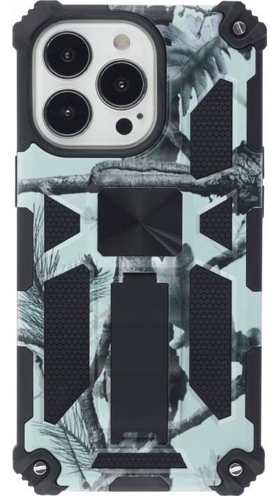 Coque iPhone 13 Pro - Armor Camo jungle - Turquoise