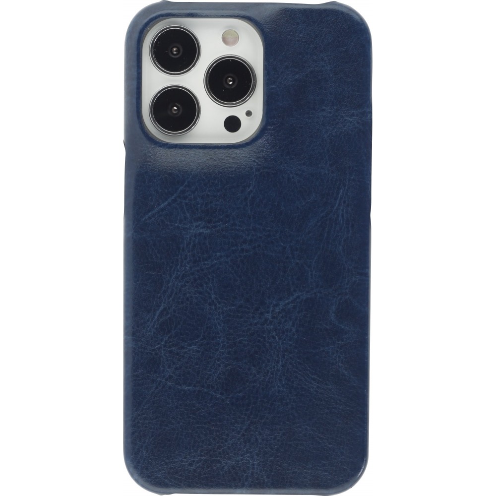 iPhone 13 Pro Max Case Hülle - Basic-Leder blau