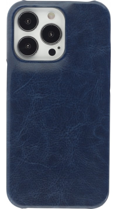 Coque iPhone 13 Pro - Basic cuir - Bleu