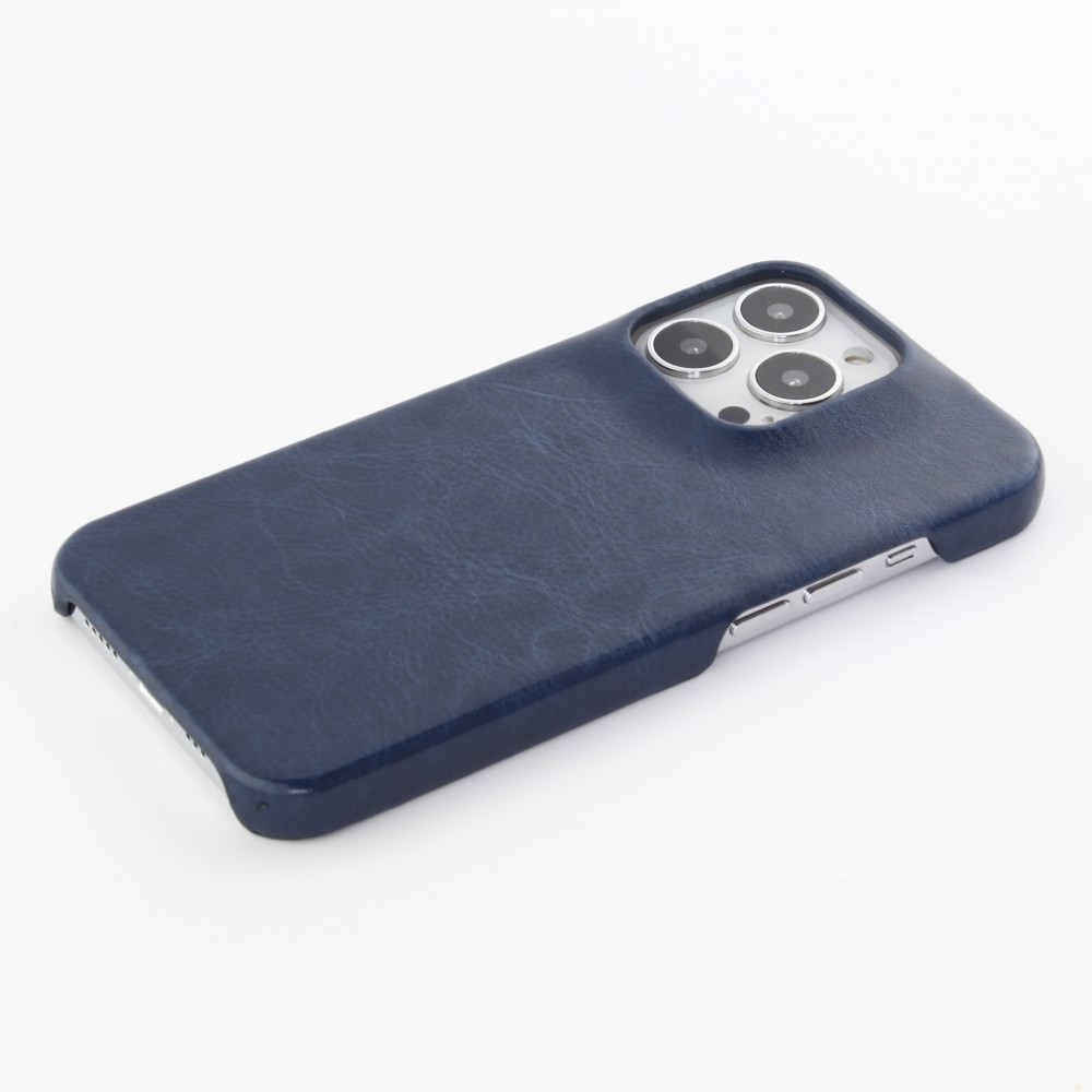 Coque iPhone 13 Pro - Basic cuir - Bleu