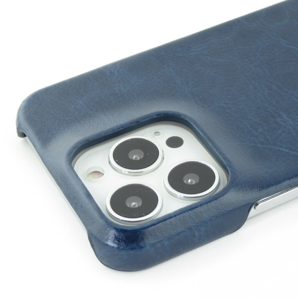 iPhone 13 Pro Max Case Hülle - Basic-Leder blau